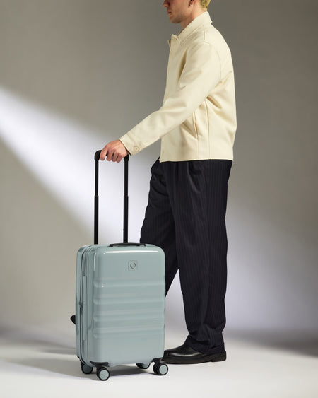 Expandable Carry-on Luggage in Mist Blue Gloss - Icon Stripe