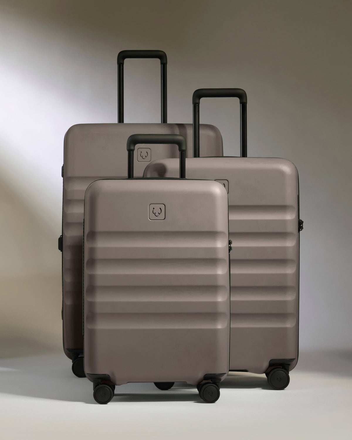 Large Carry-on Luggage Set in Pebble Grey - Icon Stripe