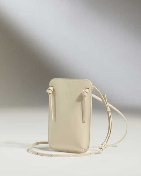 Crossbody Bag in Cream Leather - Heritage Collection