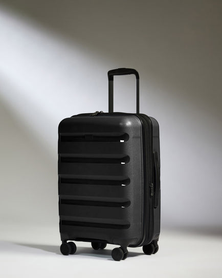 Expandable Carry-on Luggage in Black - Logo Stripe