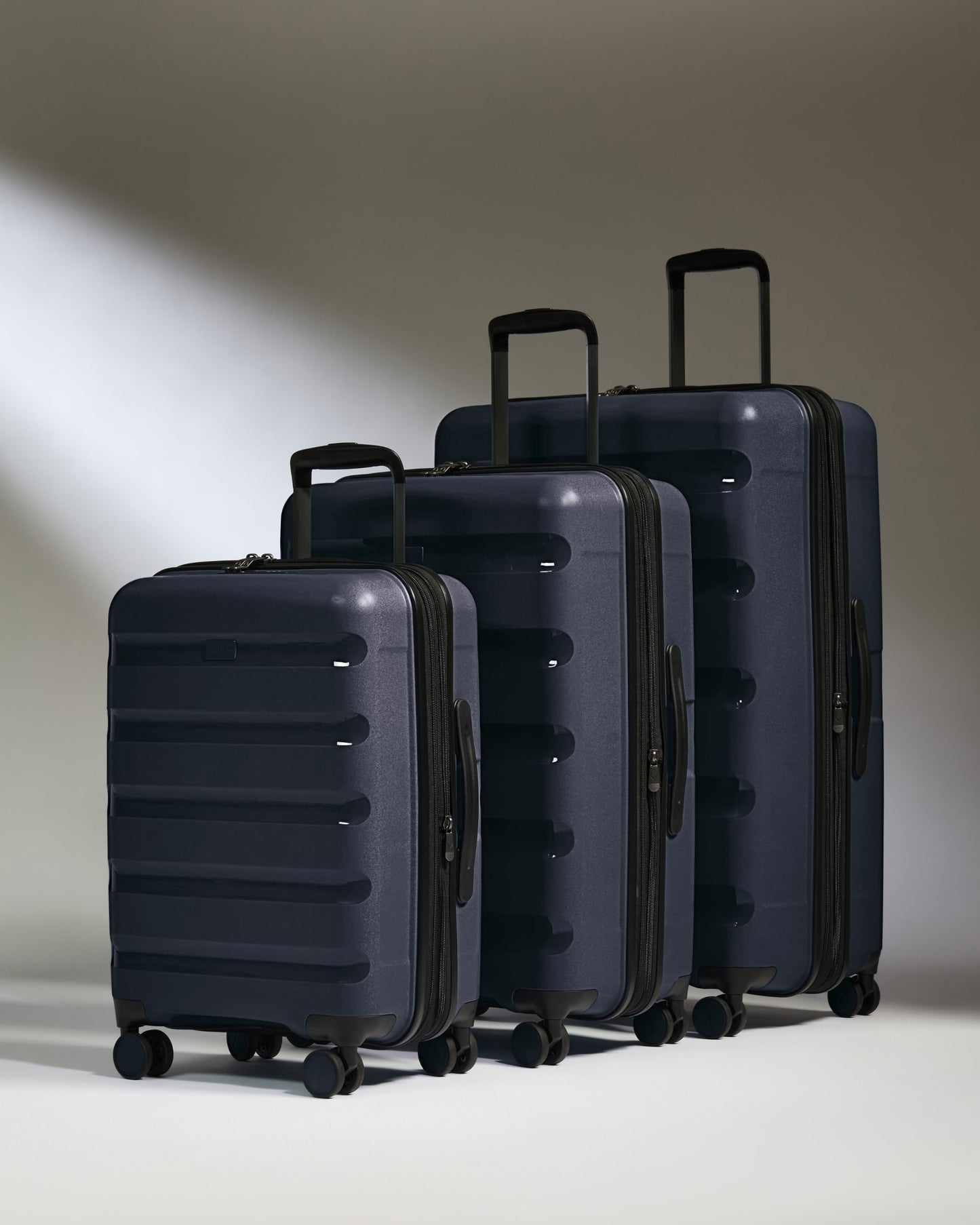 Expandable Carry-on Luggage Set in Navy - Logo Stripe