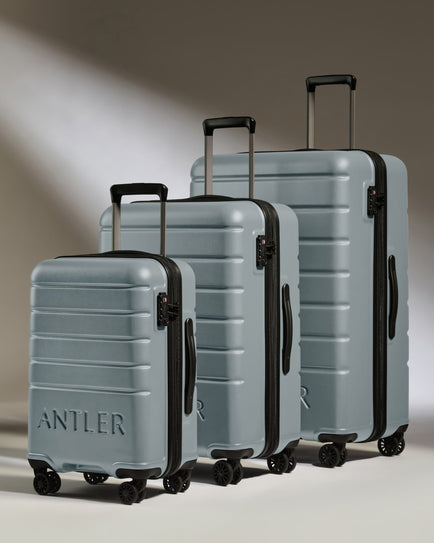 Expandable Carry-on Luggage Set in Cool Grey - Logo