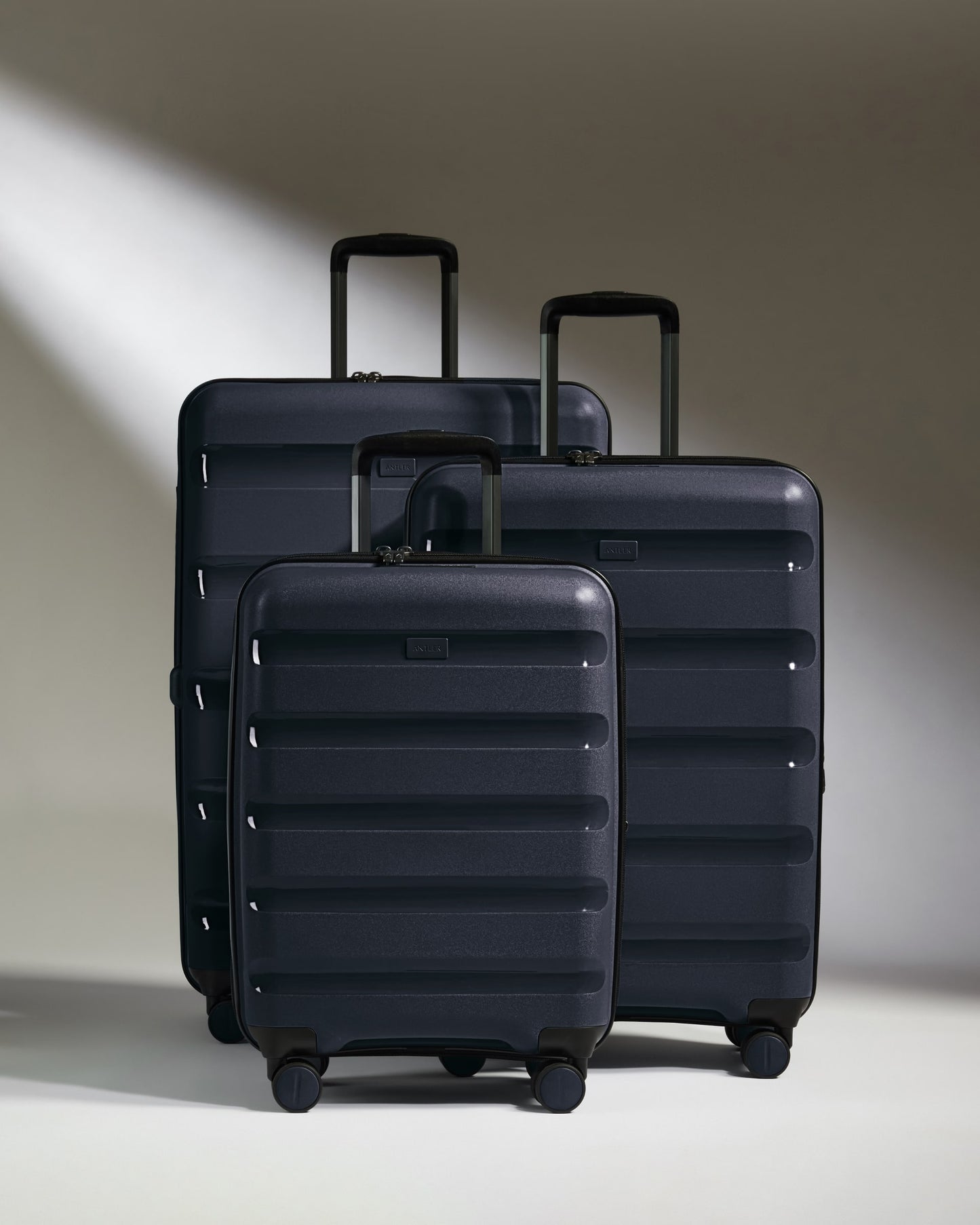 Expandable Carry-on Luggage Set in Navy - Logo Stripe