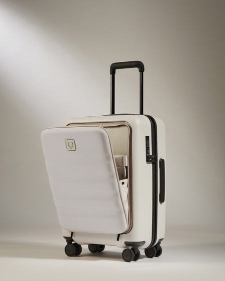 Carry-on with Pocket Luggage Set in Taupe - Icon Stripe