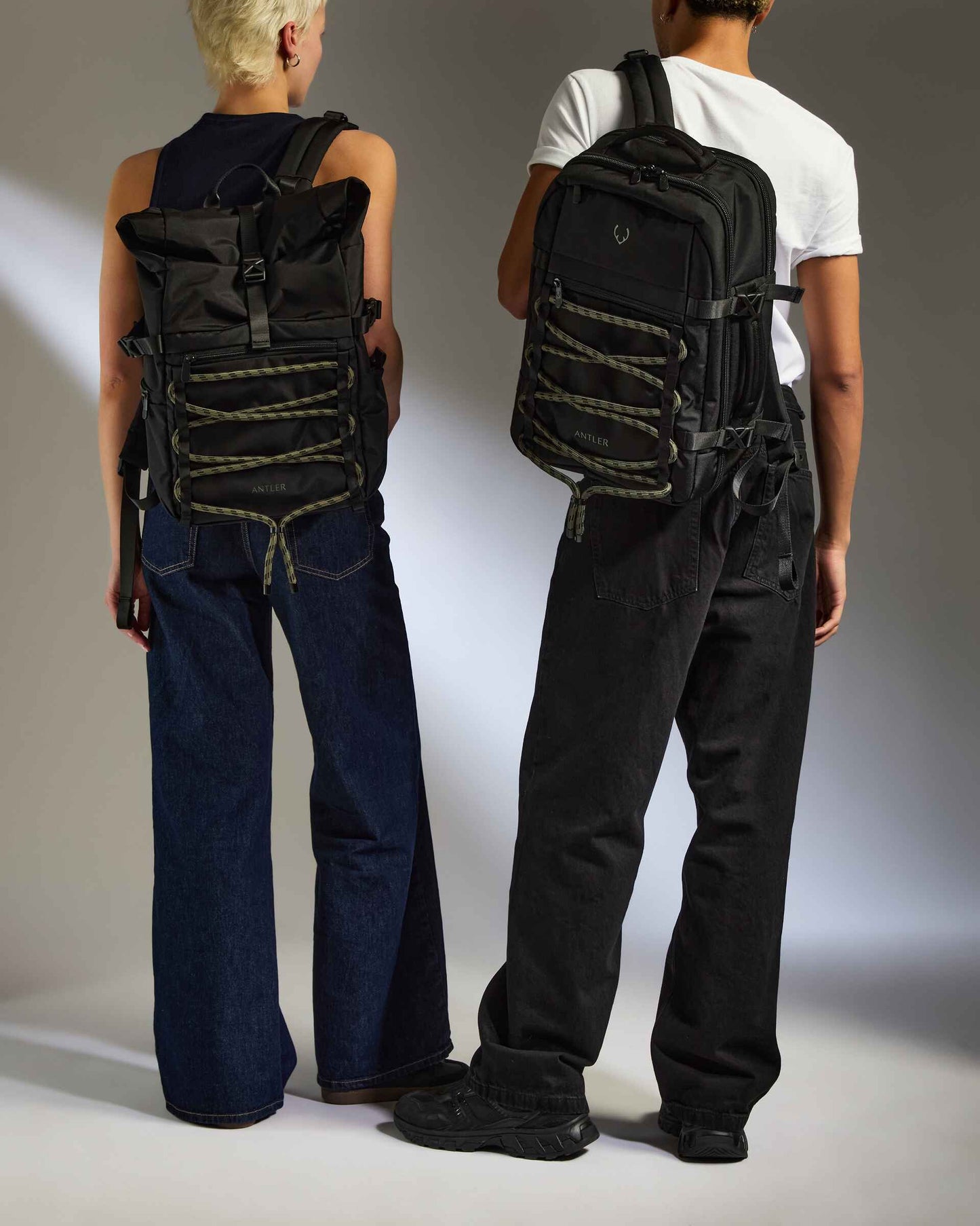 Discovery Roll Top Backpack in Carbon Black