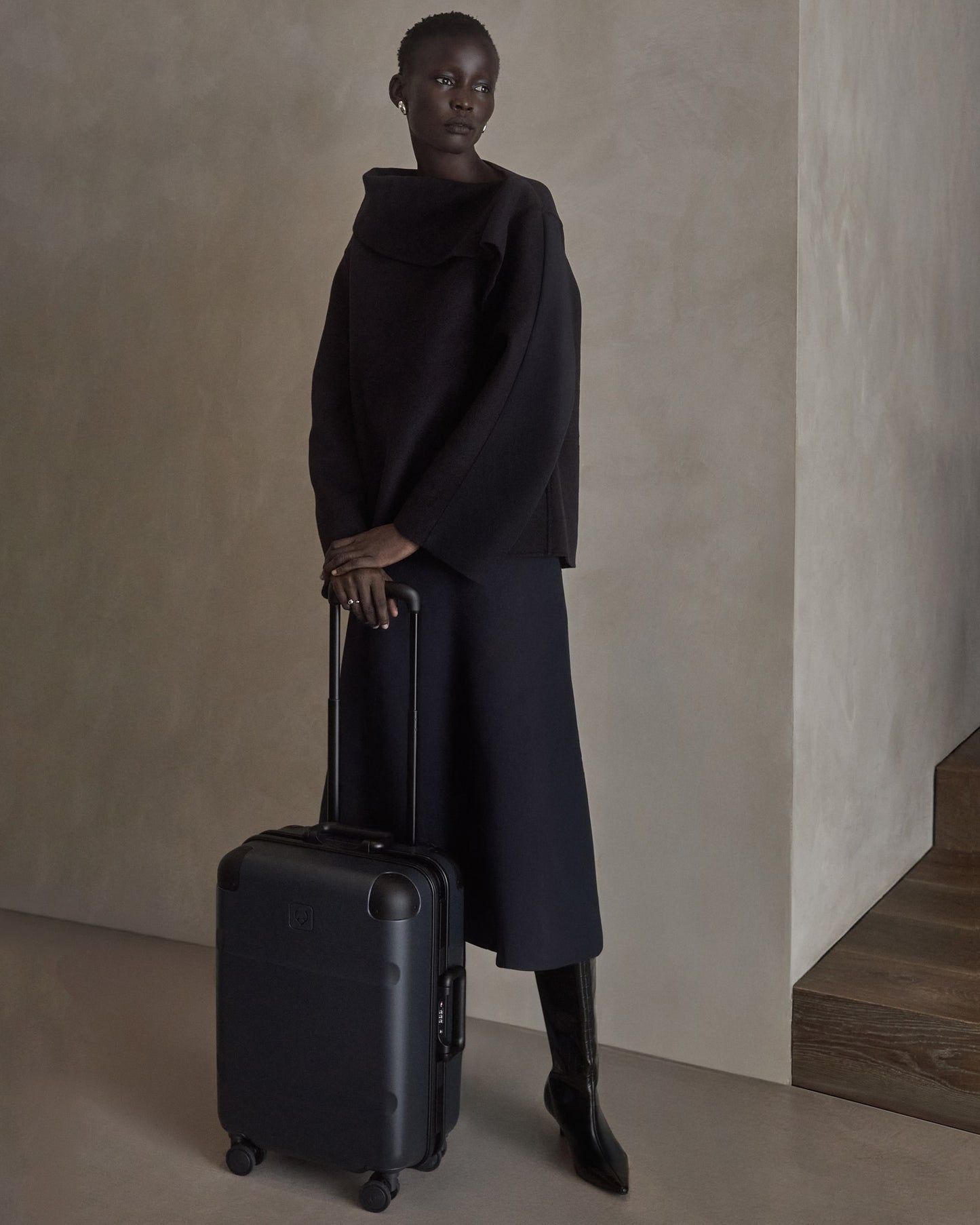 Carry-on Luggage in Basalt Navy - Heritage Stripe