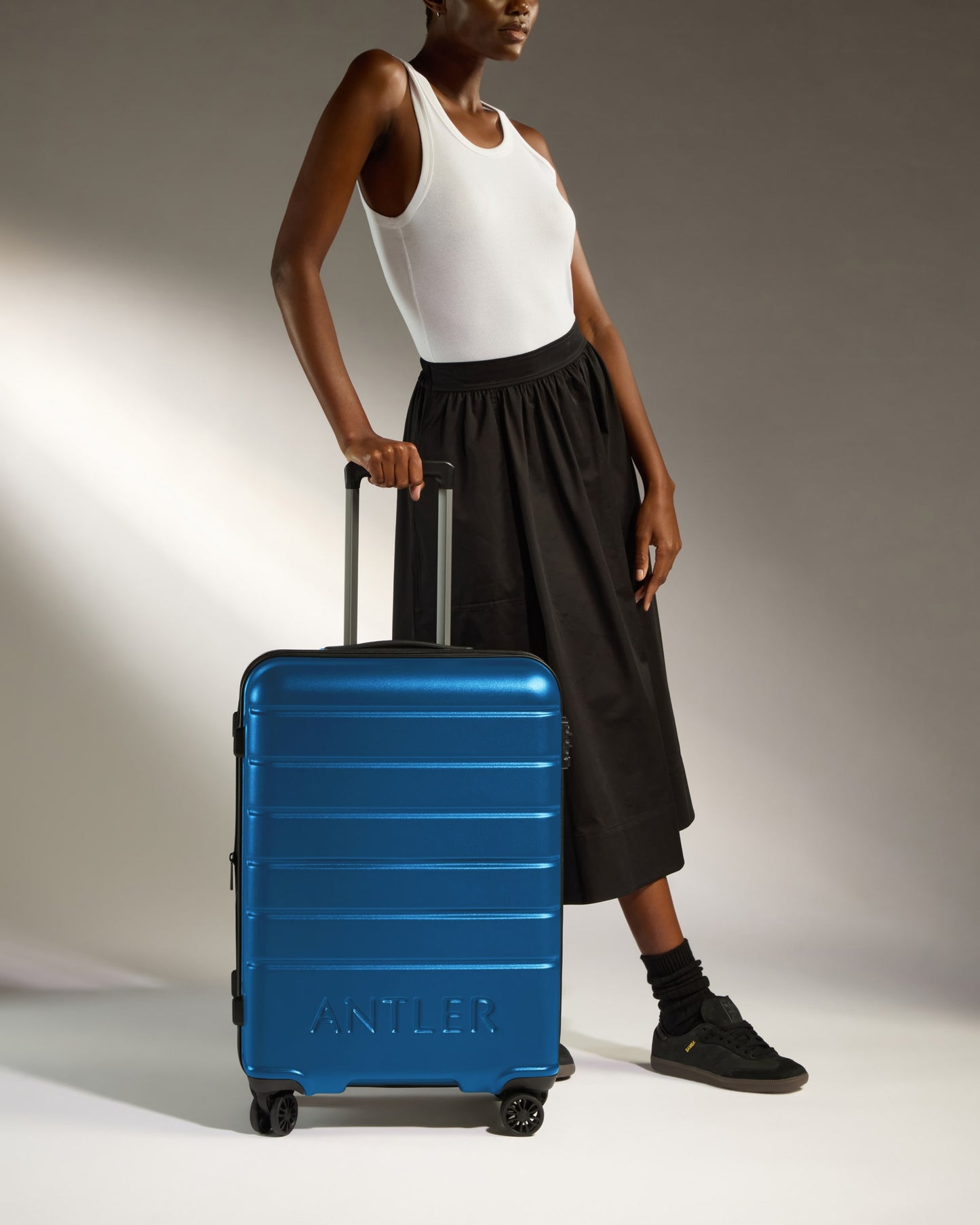 Medium Luggage in Bold Blue - Logo