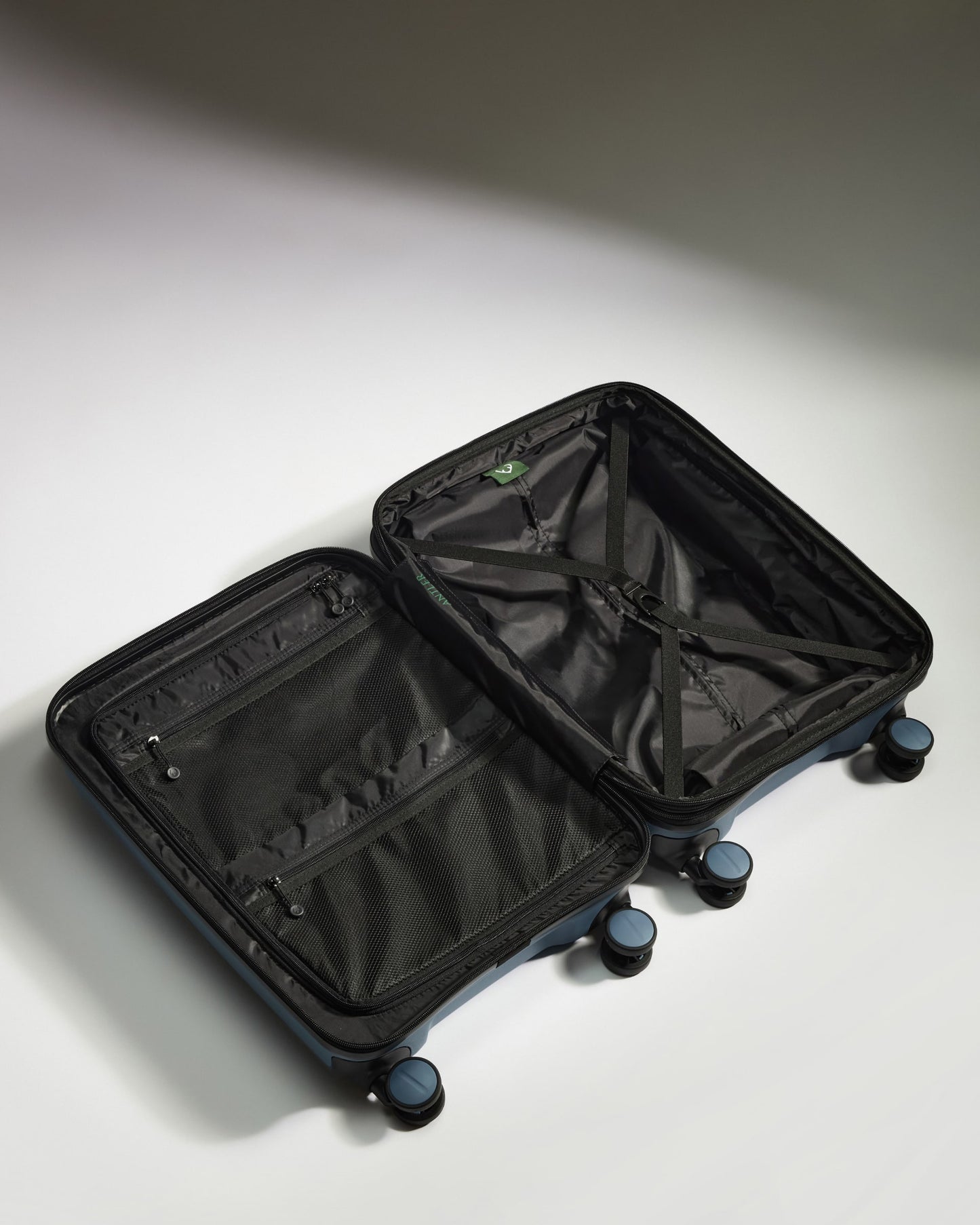 Expandable Carry-on Luggage in Light Blue - Logo Stripe