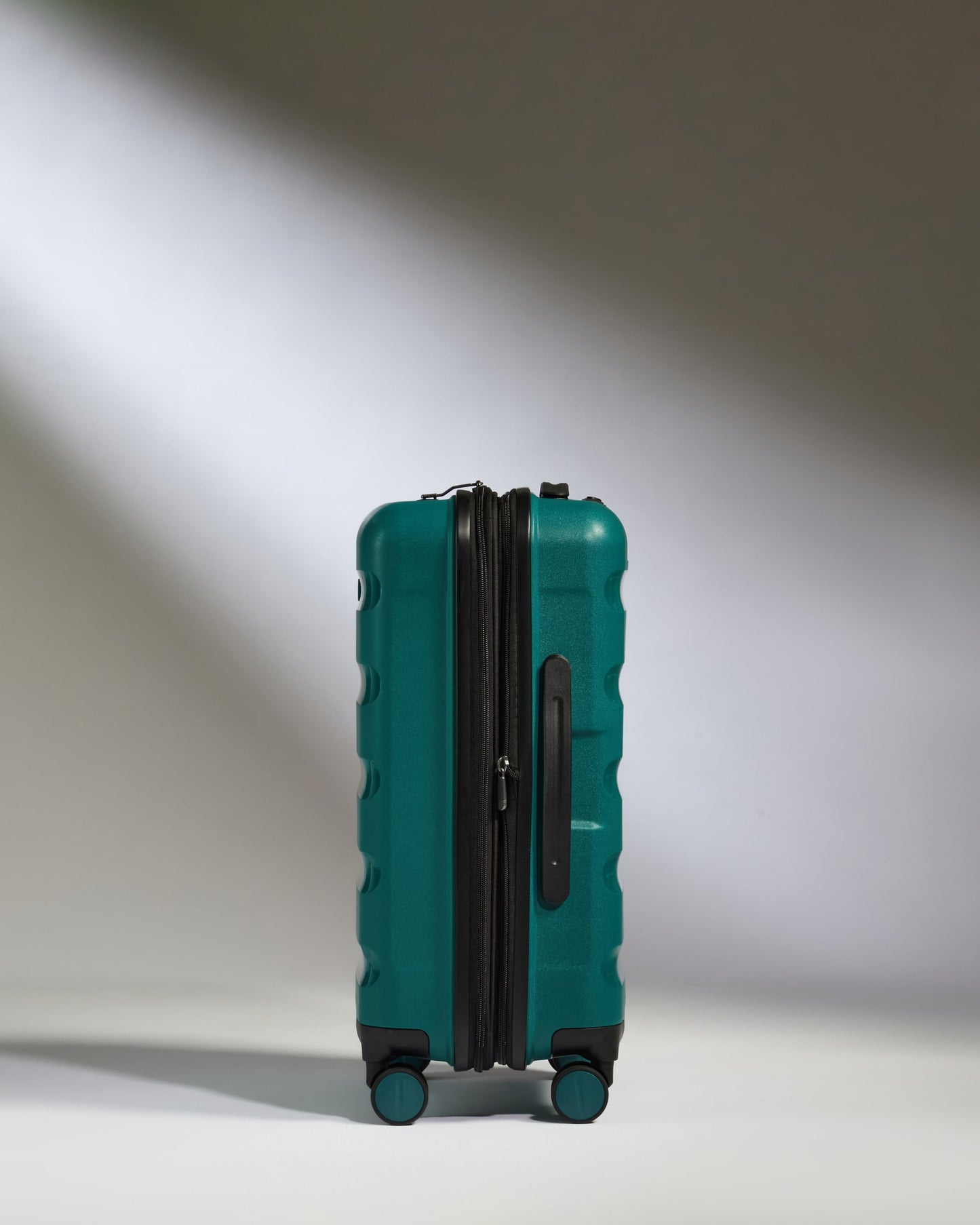 Expandable Carry-on Luggage in Deep Teal - Logo Stripe