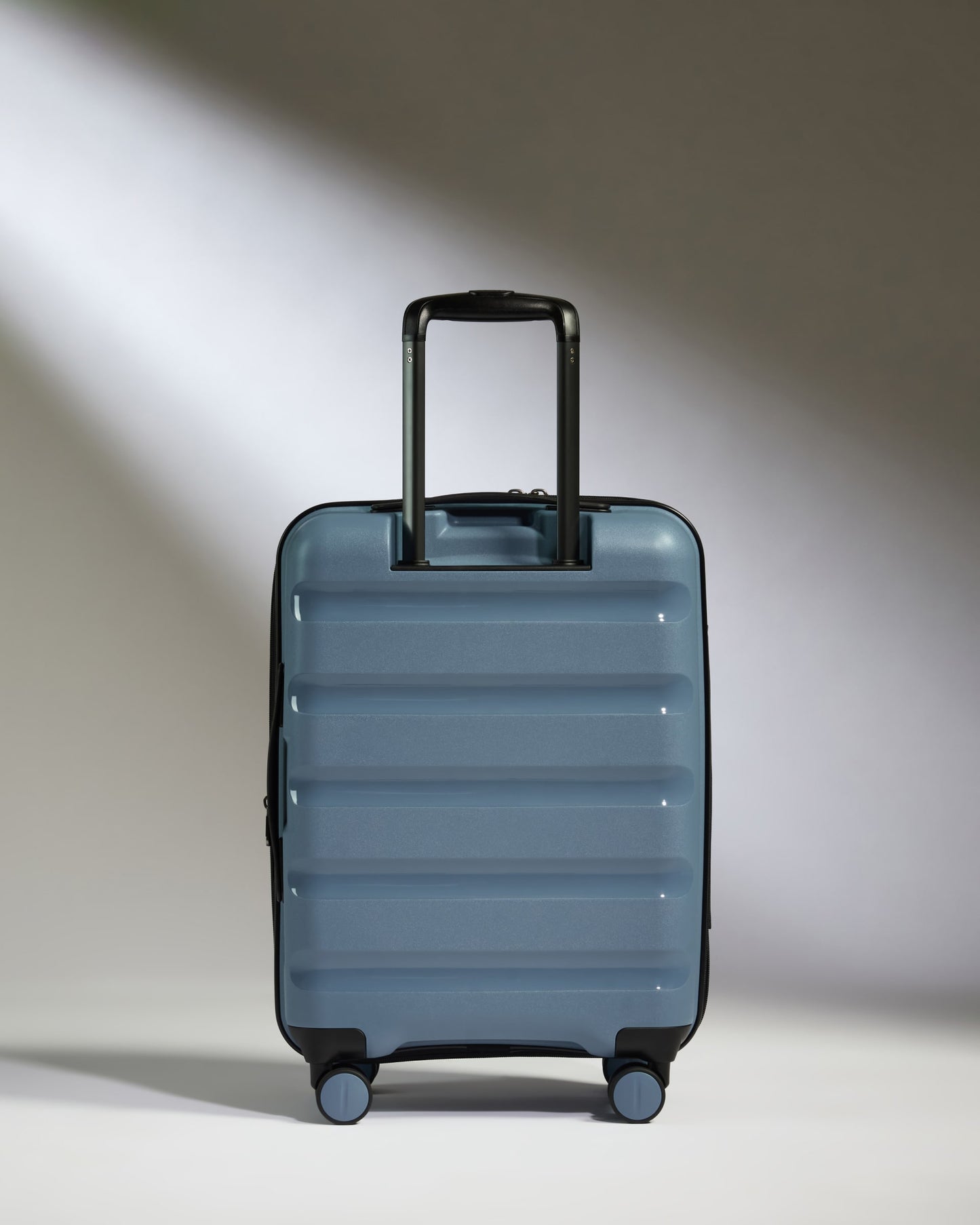 Expandable Carry-on Luggage in Light Blue - Logo Stripe