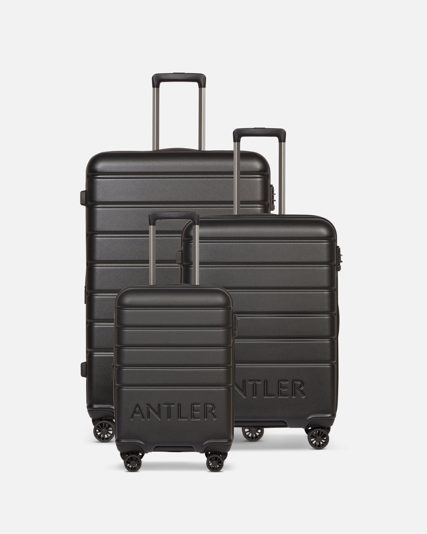 Expandable Carry-on Luggage Set in Black - Logo