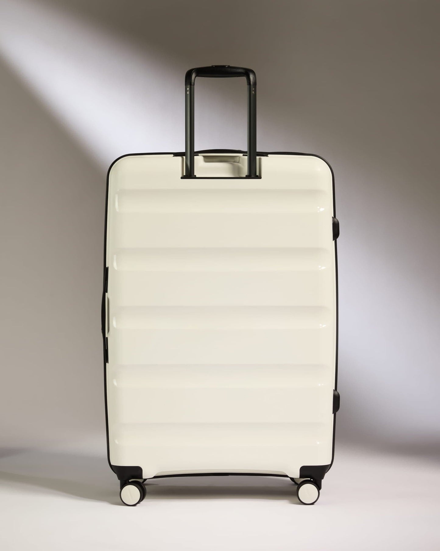 Antler Luggage - Large Suitcase in White - Logo Stripe - Hard Suitcase - Large Large Suitcase White - Logo Stripe | Lightweight Hard Shell Luggage
