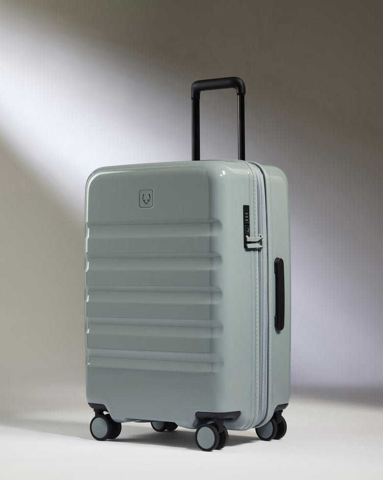 Medium Luggage in Mist Blue Gloss - Icon Stripe