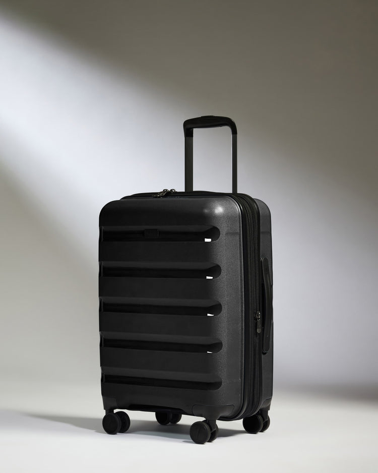 Expandable Carry-on Luggage in Black - Logo Stripe