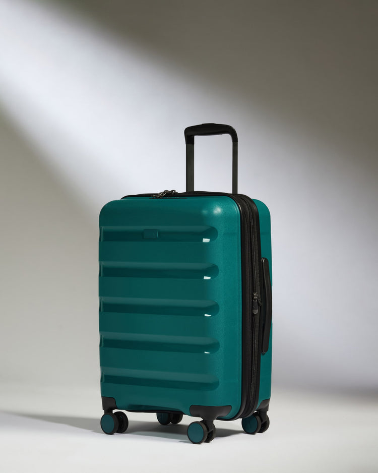 Expandable Carry-on Luggage in Deep Teal - Logo Stripe