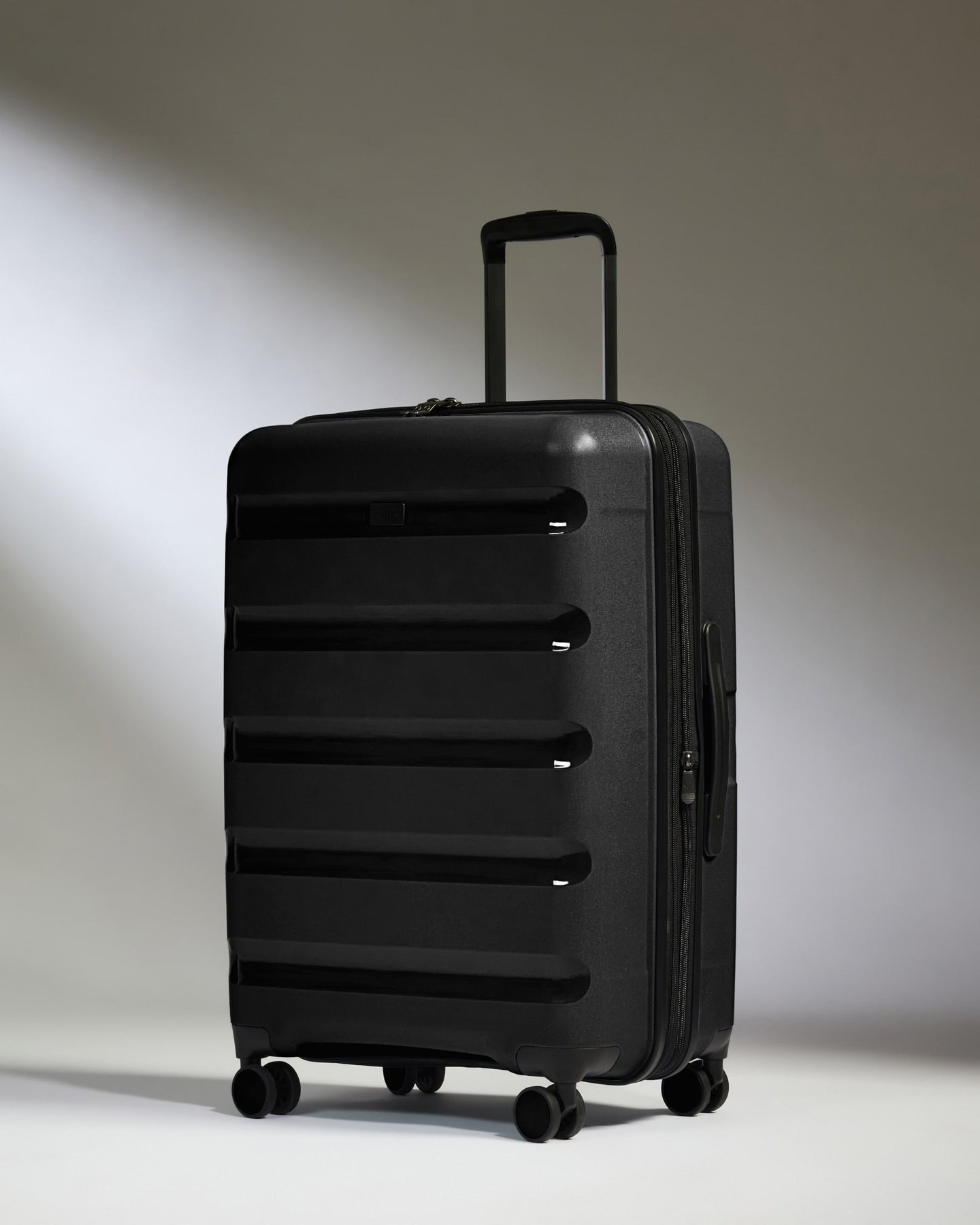 Medium Luggage in Black - Logo Stripe