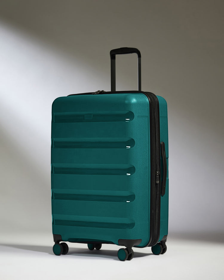 Medium Luggage in Deep Teal - Logo Stripe