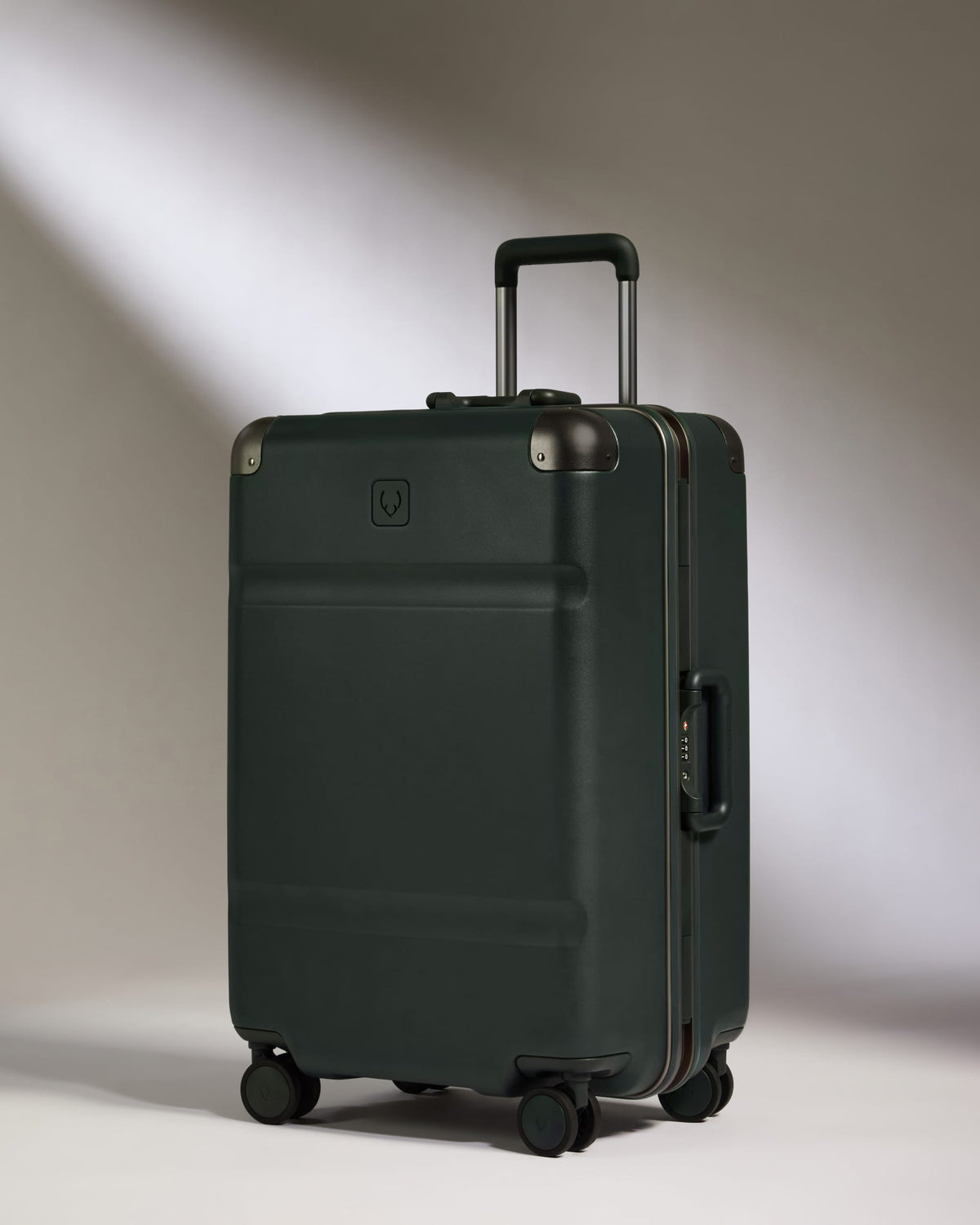 Medium Luggage in Dark Forest Green - Heritage Stripe