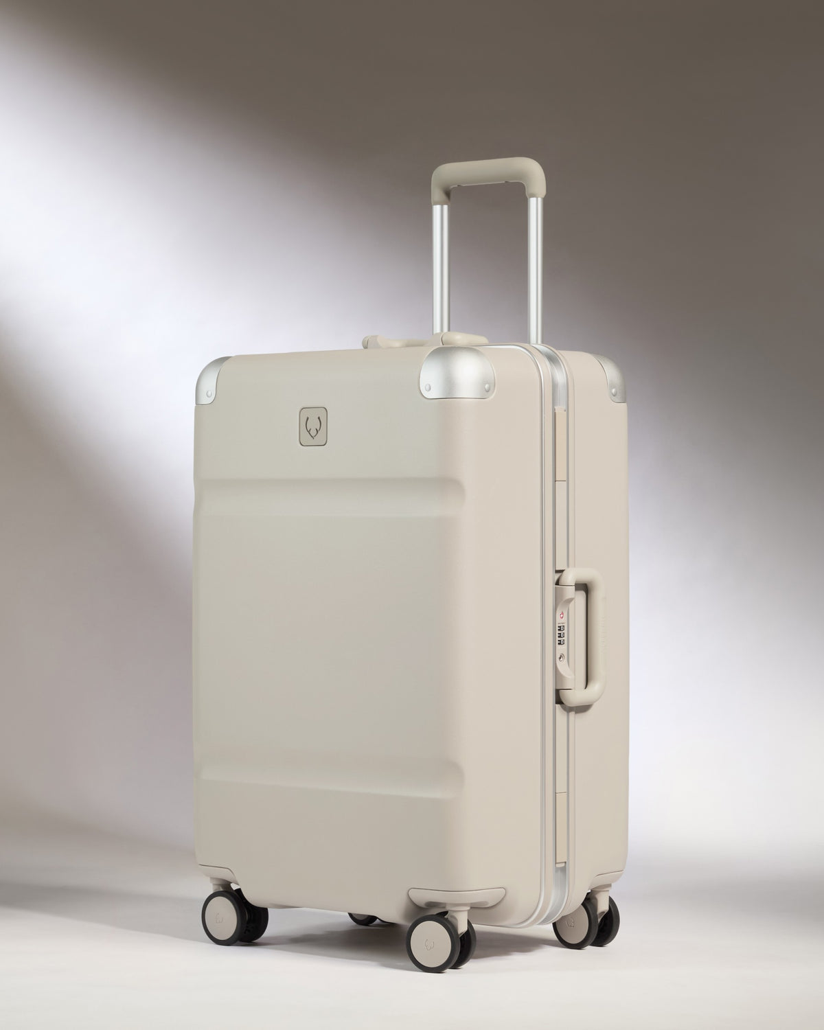 a white suitcase with wheels
