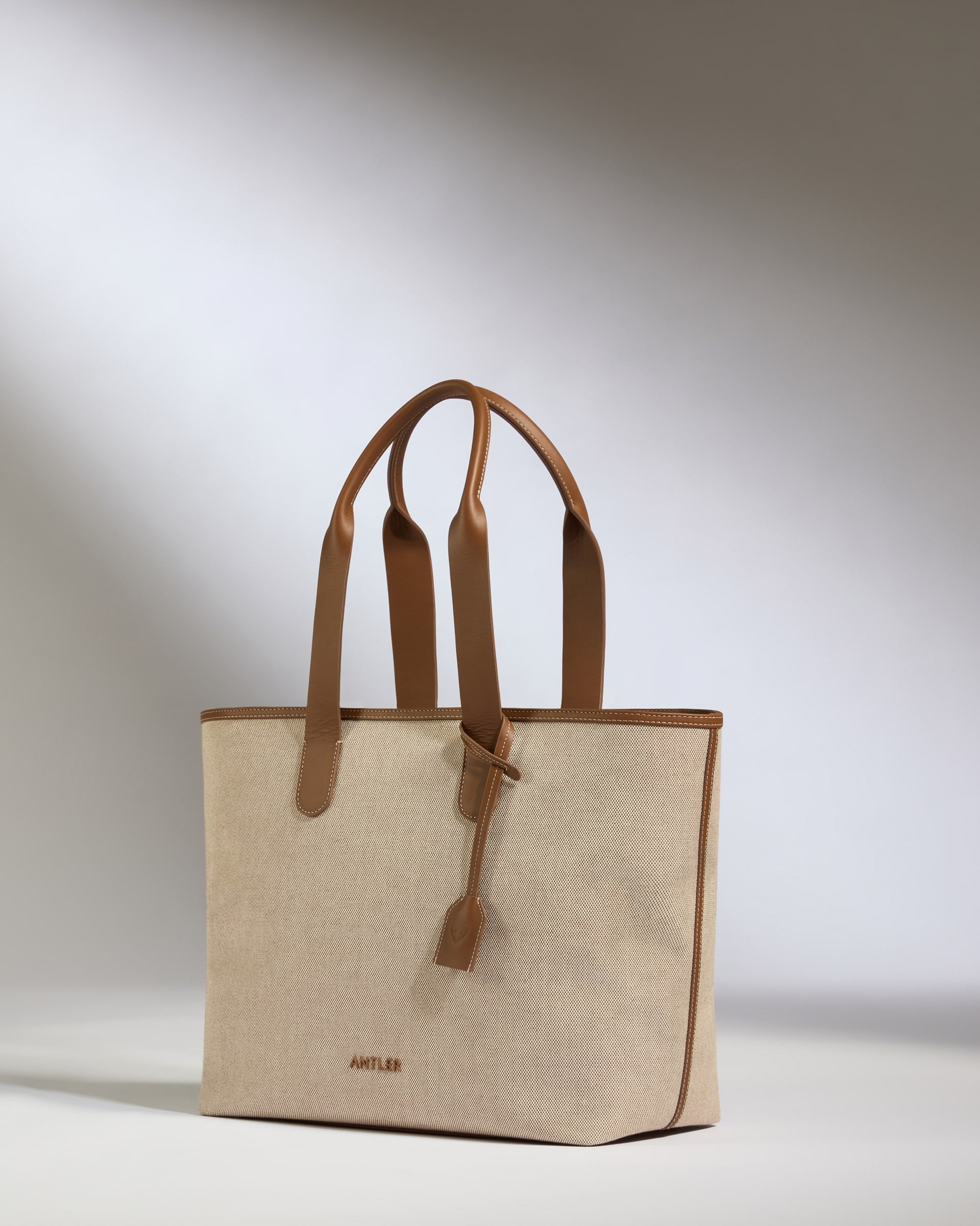 a white and brown bag