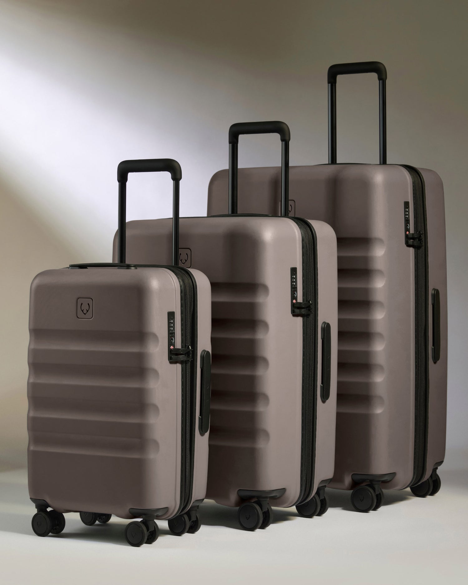 Expandable Carry-on Luggage Set in Pebble Grey - Icon Stripe