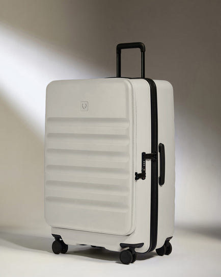Dual Opening Large Luggage in Taupe - Icon Stripe