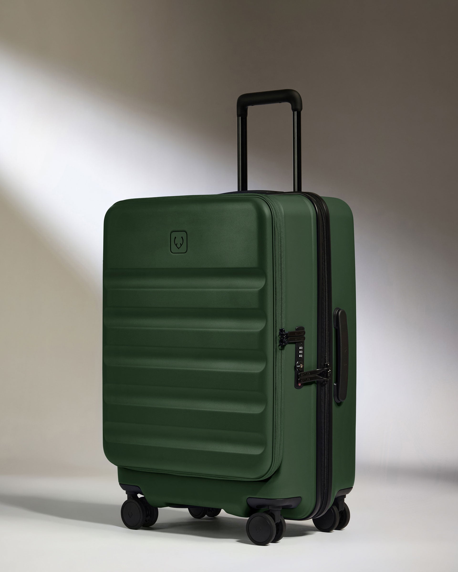Icon Stripe Carry-on | Green Dual Opening Hard Shell Luggage