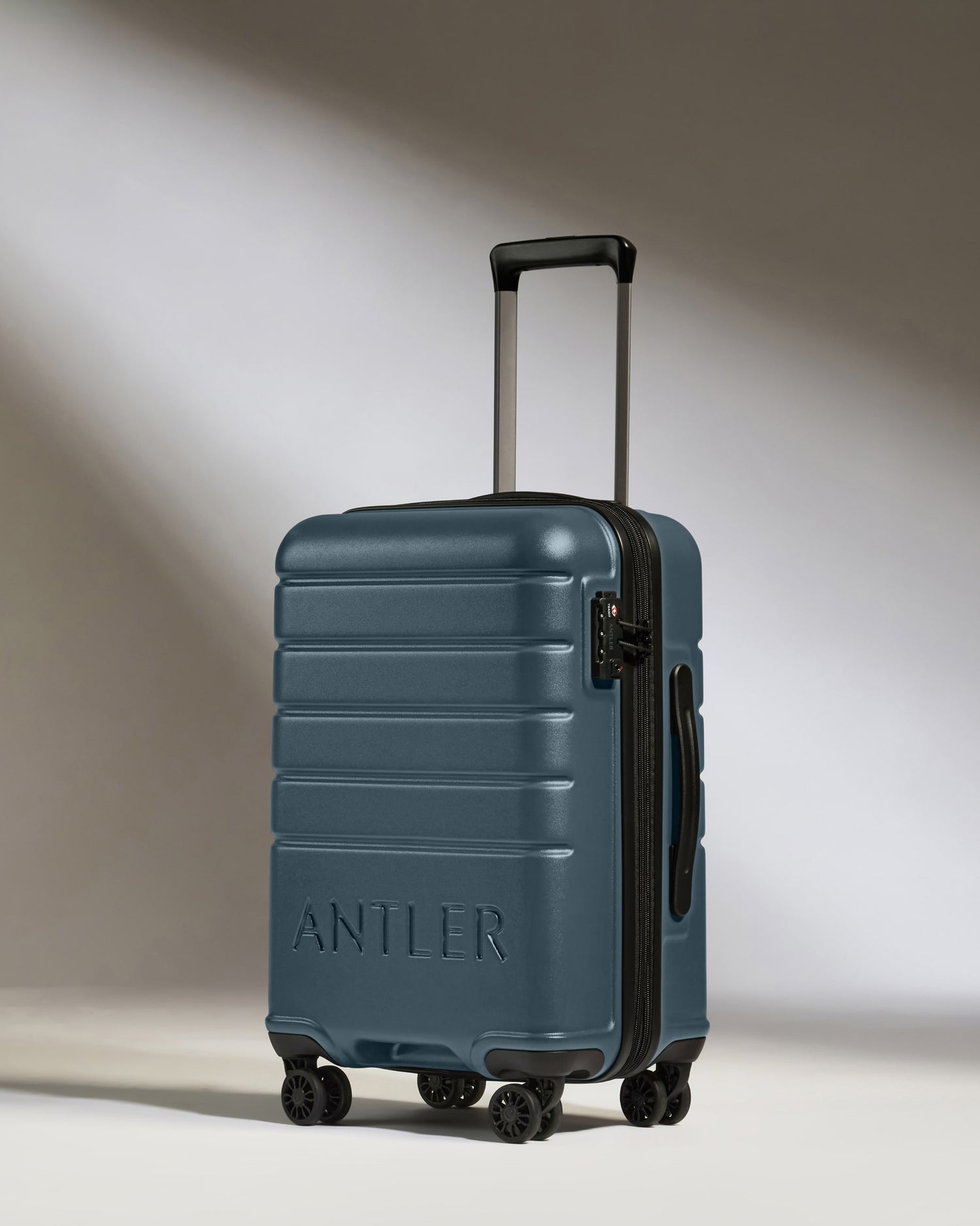 Expandable Carry-on Luggage in Blue Grey - Logo