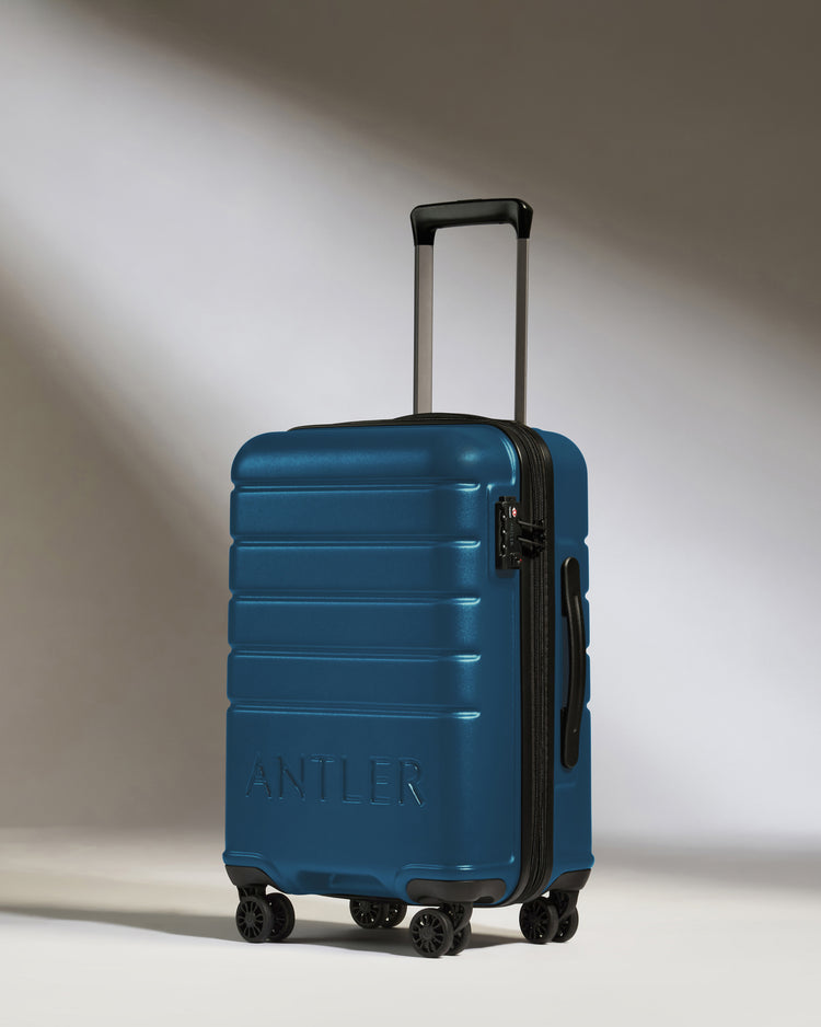 Expandable Carry-on Luggage in Bold Blue - Logo