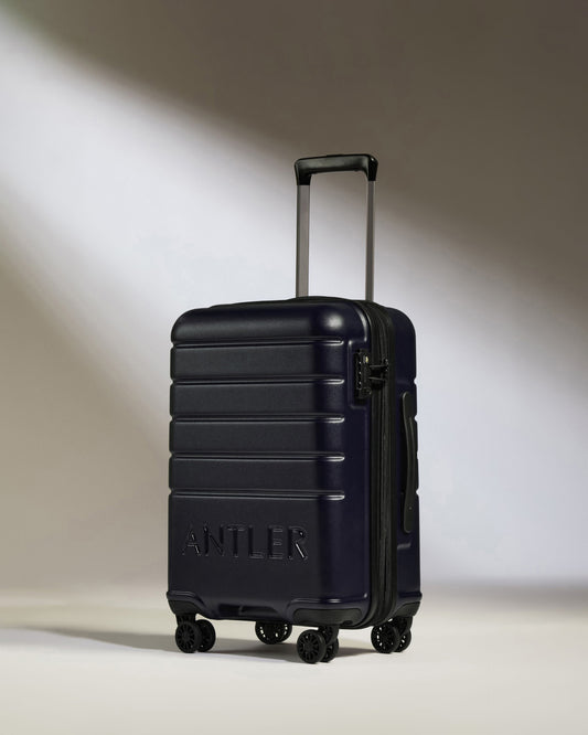 Expandable Carry-on Luggage in Dark Purple - Logo