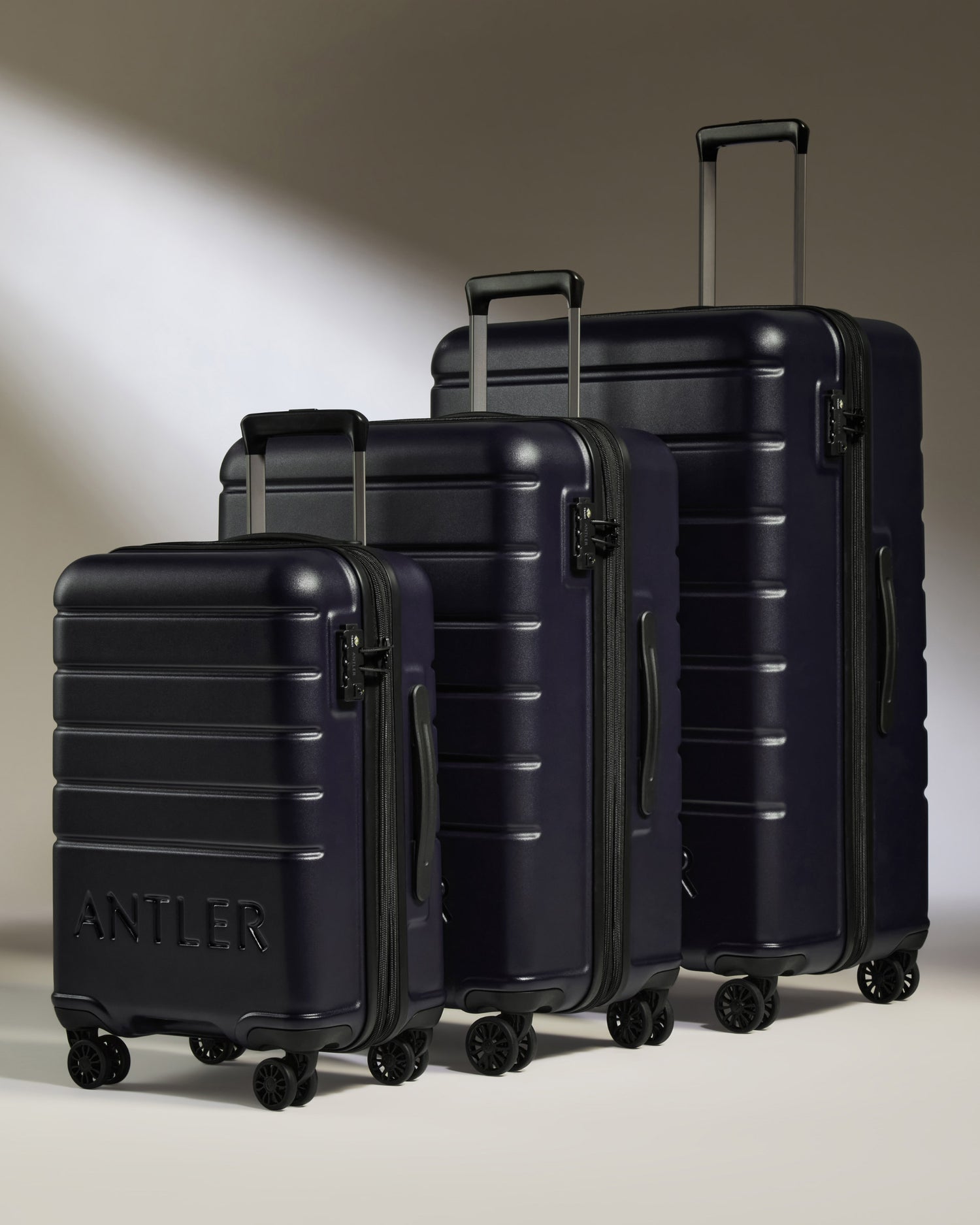 Expandable Carry-on Luggage Set in Dark Purple - Logo