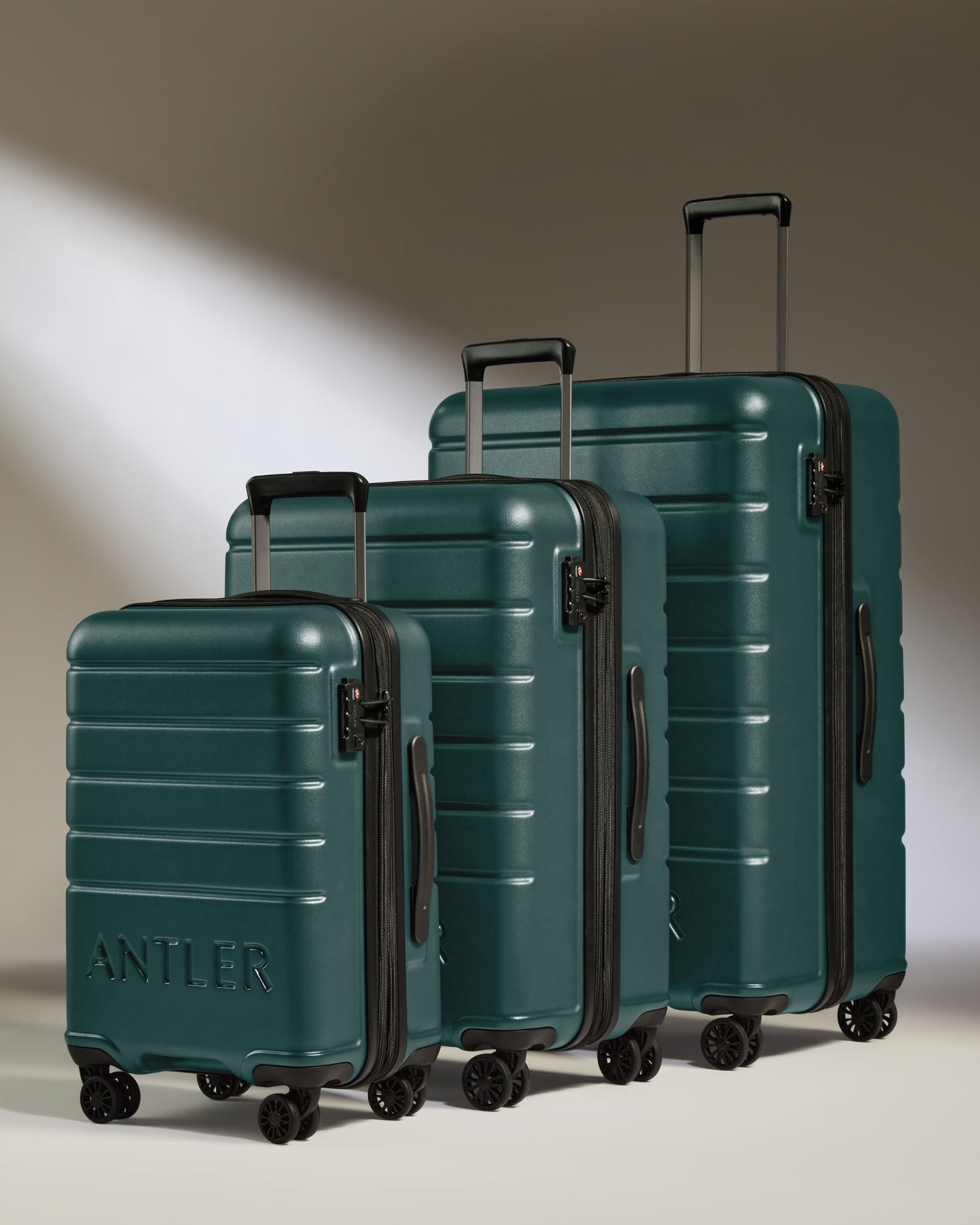 Expandable Carry-on Luggage Set in Dark Teal - Logo