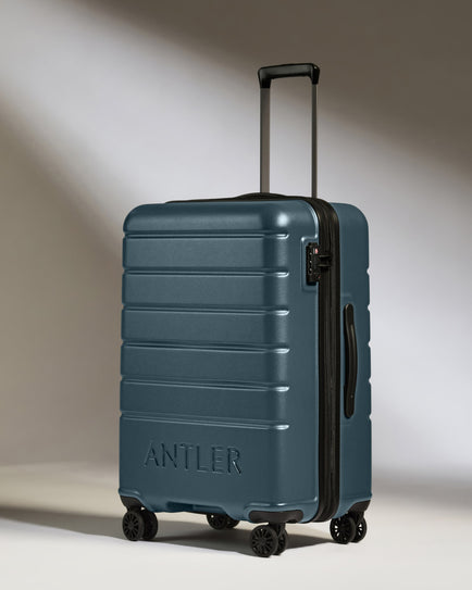 Medium Luggage in Blue Grey - Logo