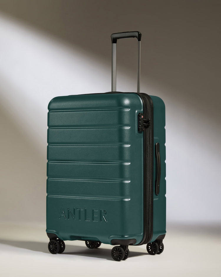 Medium Luggage in Dark Teal - Logo