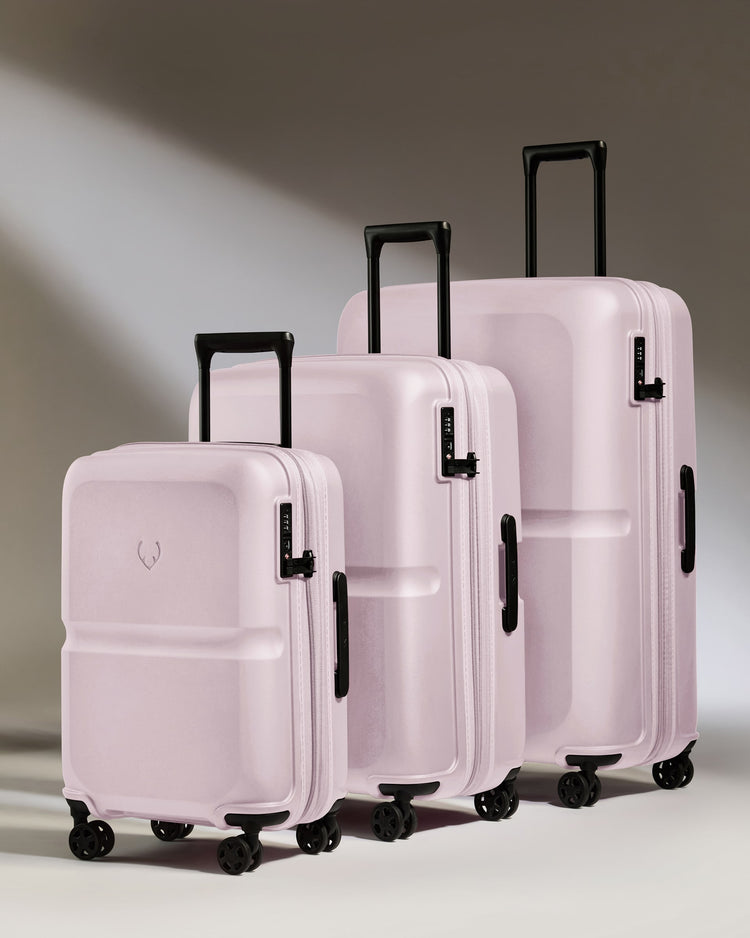 Expandable Carry-on Luggage Set in Dusk Pink - Single Stripe