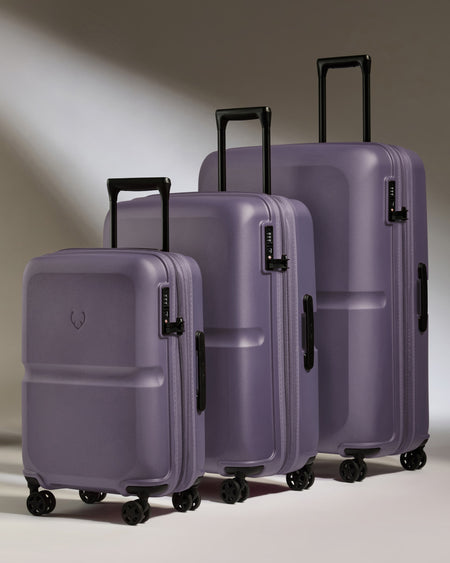 Expandable Carry-on Luggage Set in Thistle Purple - Single Stripe