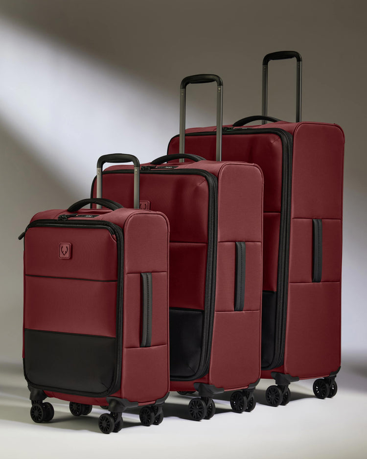 Lightest Expandable Carry-on Luggage Set in Cedar - Soft Stripe 2.0
