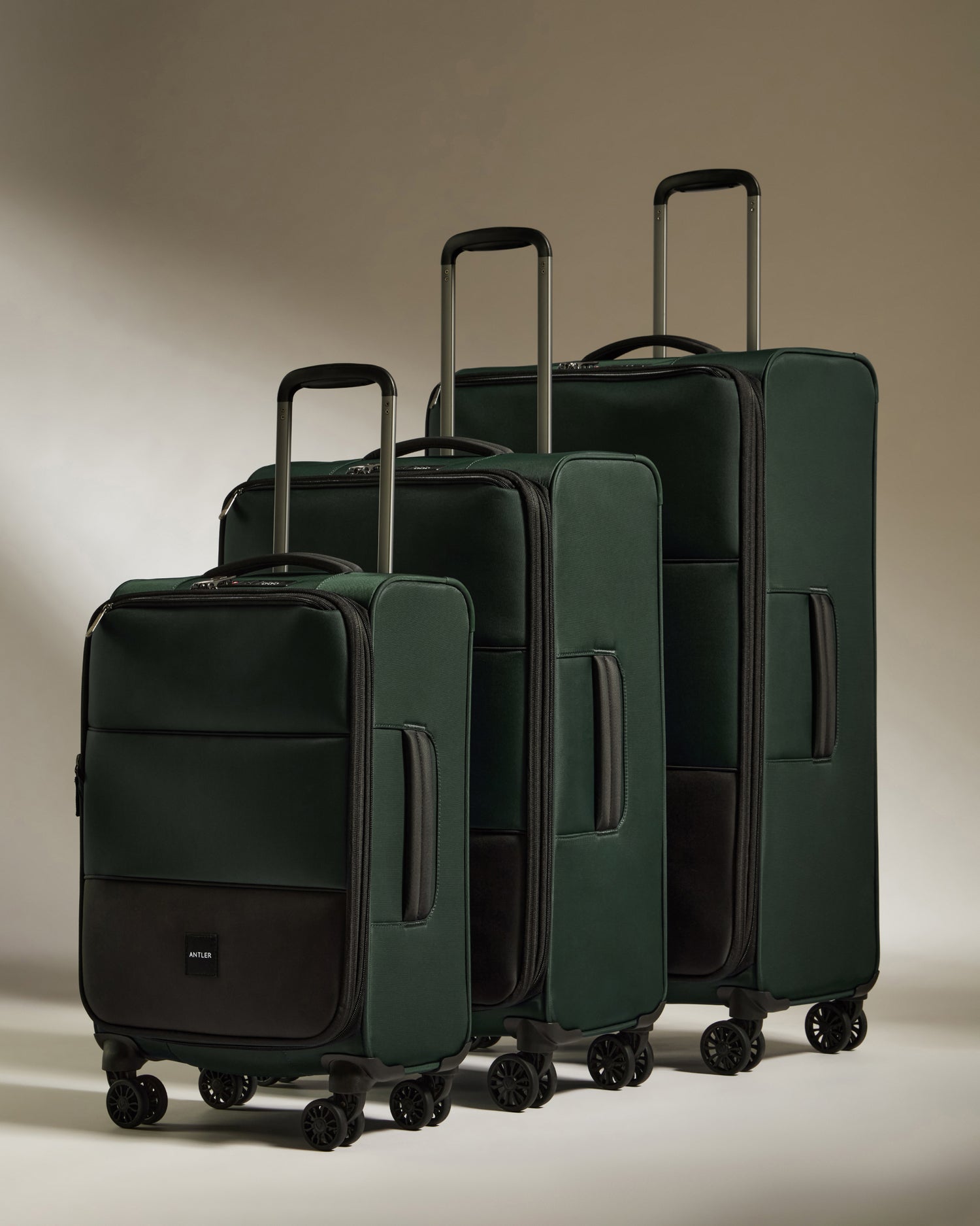 Lightest Carry-on Luggage Set in Antler Green - Soft Stripe
