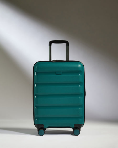 Expandable Carry-on Luggage in Deep Teal - Logo Stripe