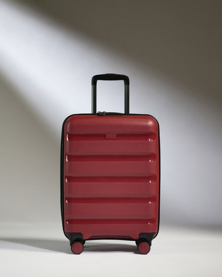 Expandable Carry-on Luggage in Soft Red - Logo Stripe