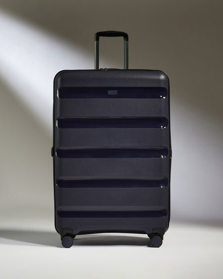 Large Luggage in Navy - Logo Stripe