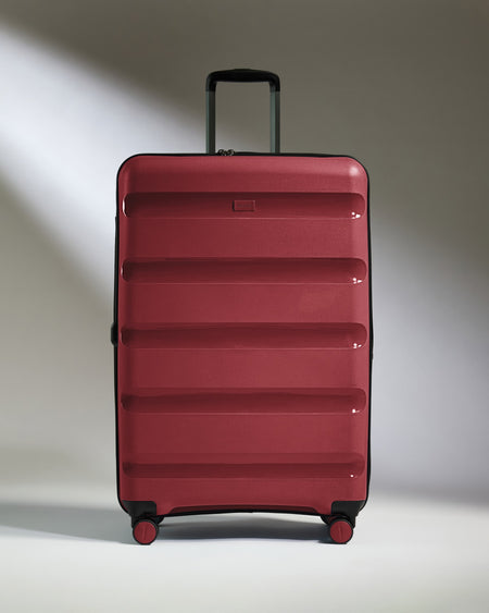 Large Luggage in Soft Red - Logo Stripe