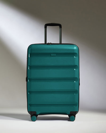 Medium Luggage in Deep Teal - Logo Stripe