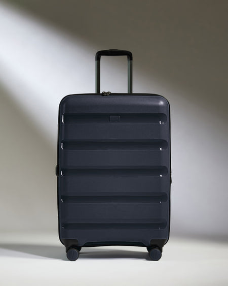 Medium Luggage in Navy - Logo Stripe