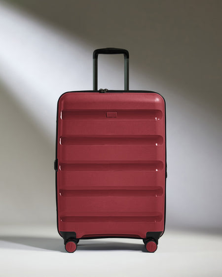 Medium Luggage in Soft Red - Logo Stripe