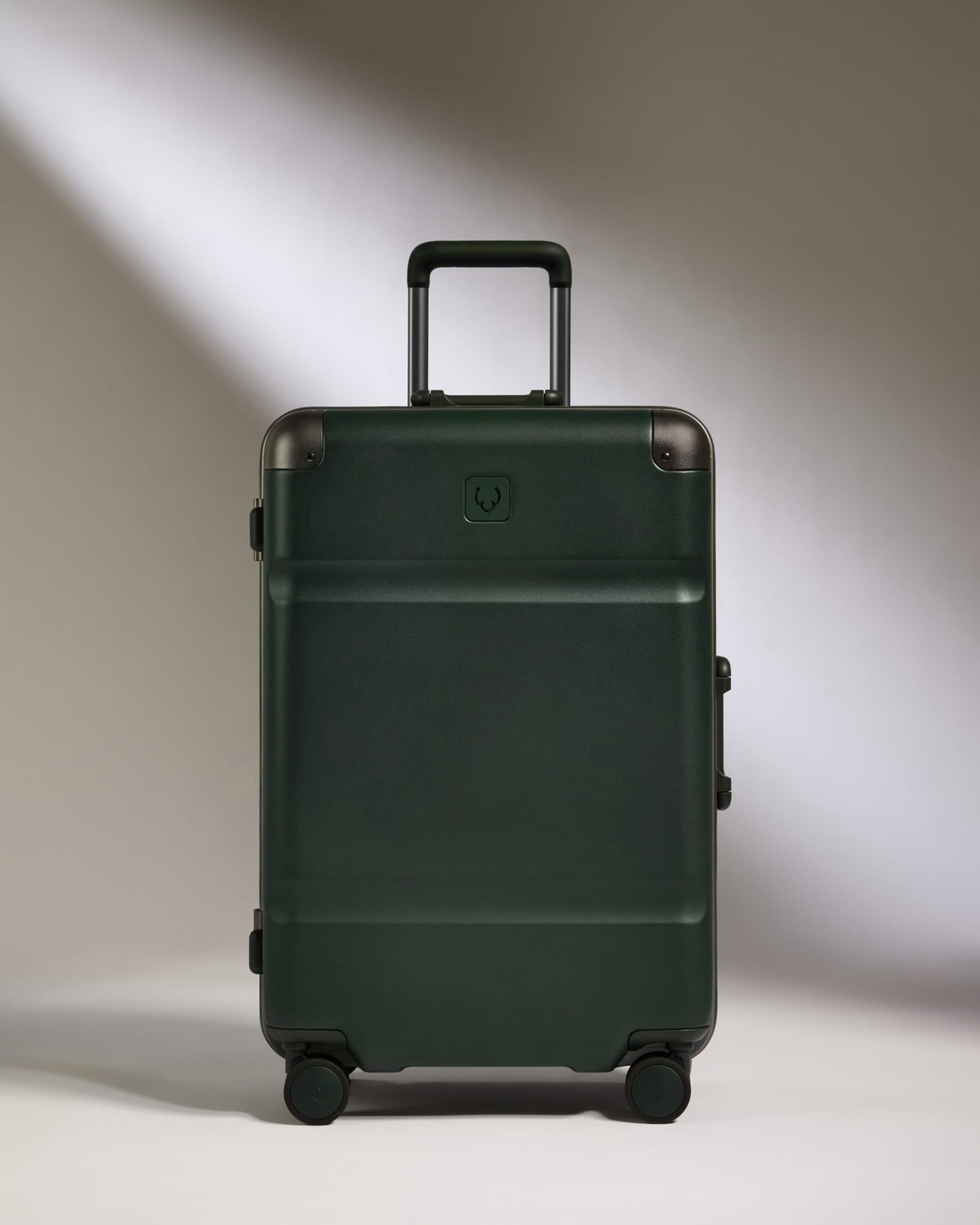 Medium Luggage in Dark Forest Green - Heritage Stripe