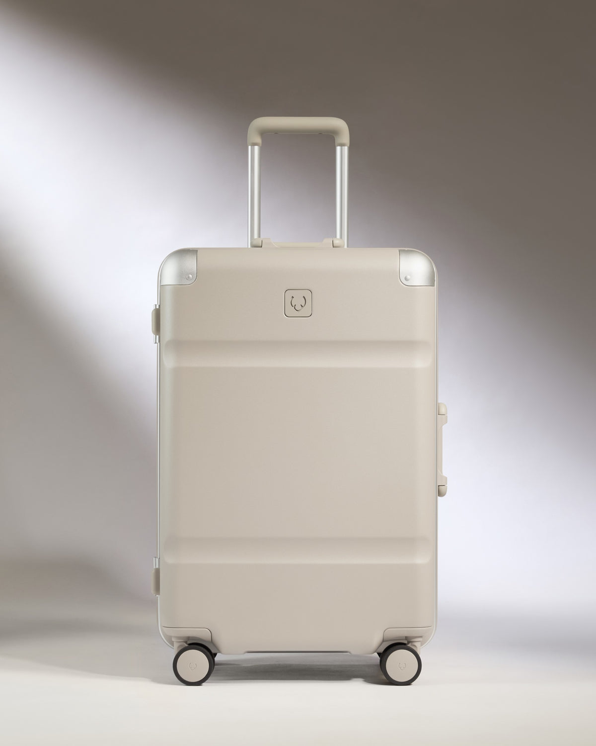 a white suitcase with wheels