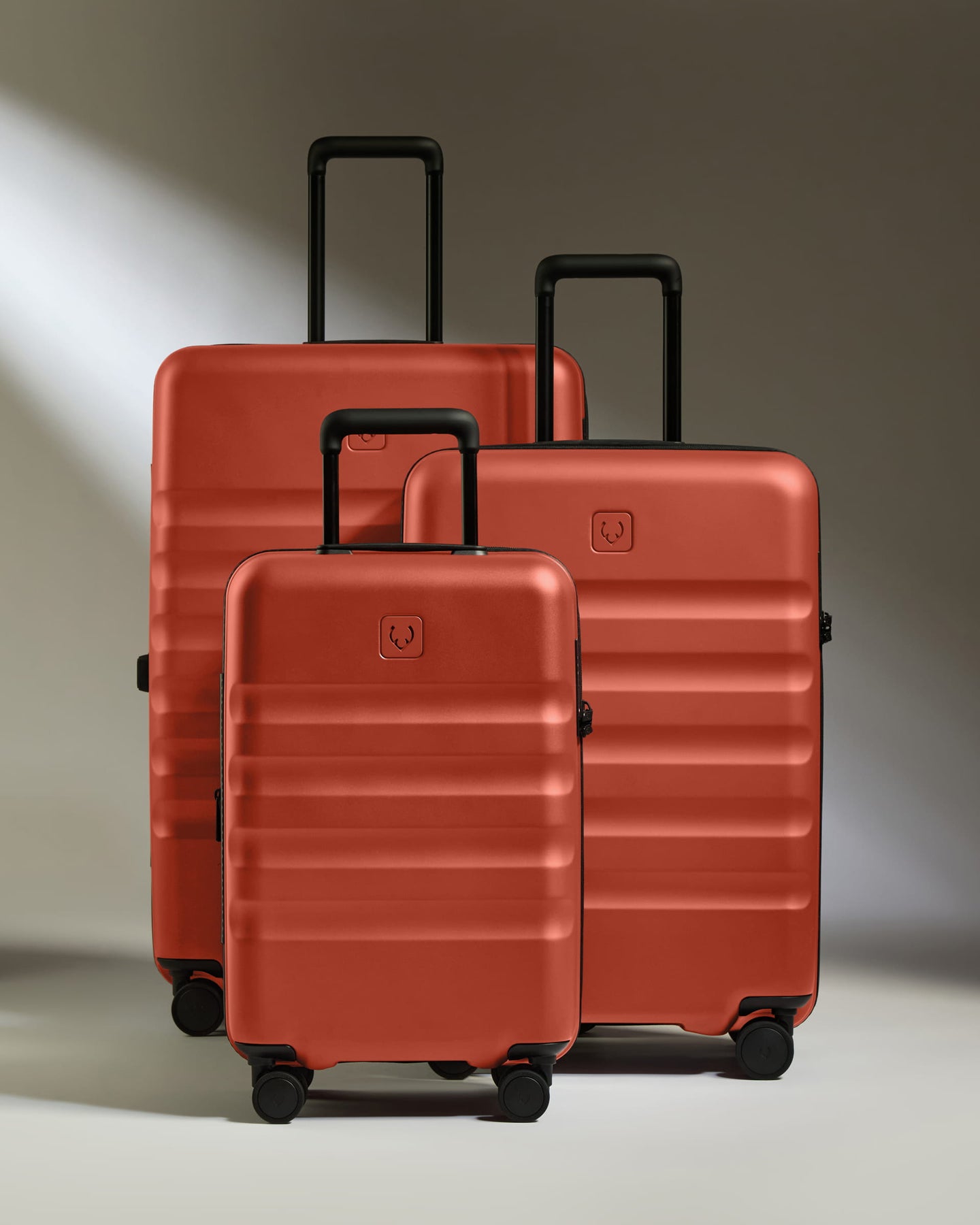 Expandable Carry-on Luggage Set in Buckthorn Red - Icon Stripe