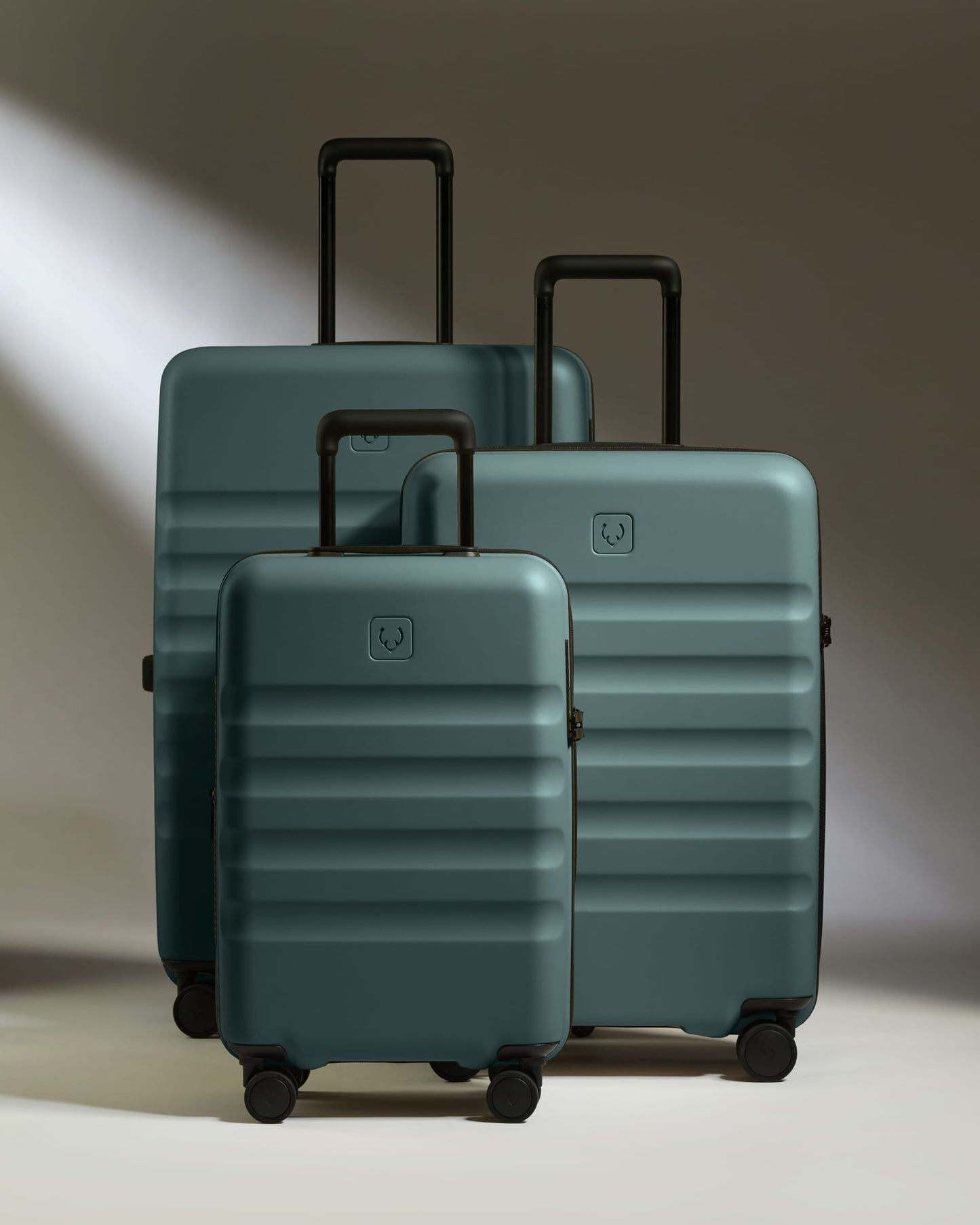 Expandable Carry-on Luggage Set in Glade Blue - Icon Stripe