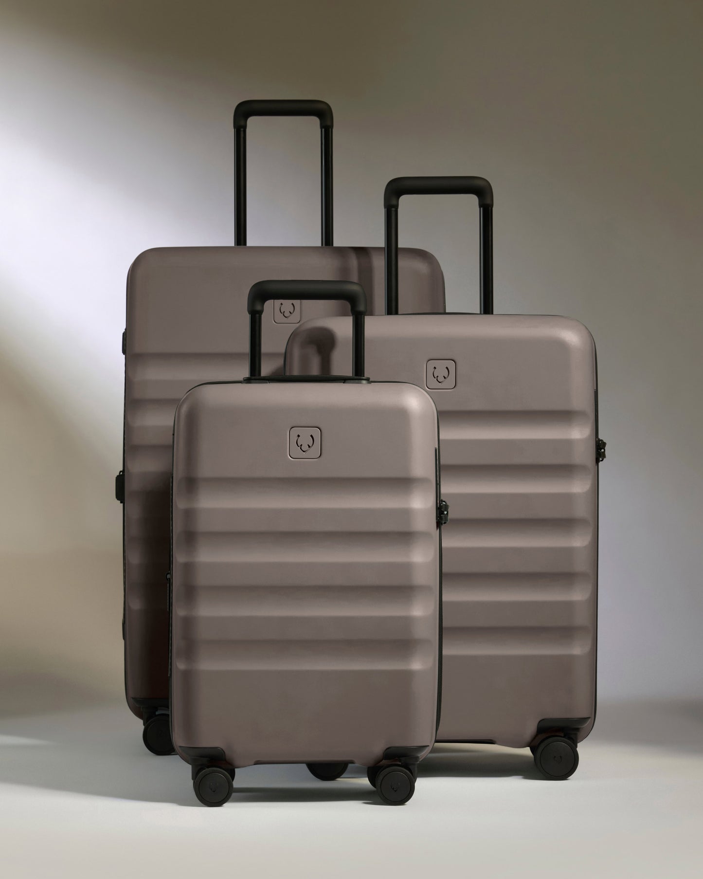 Expandable Carry-on Luggage Set in Pebble Grey - Icon Stripe